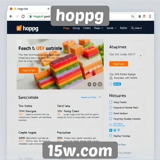 Análise da interface do usuário no site hoppg
